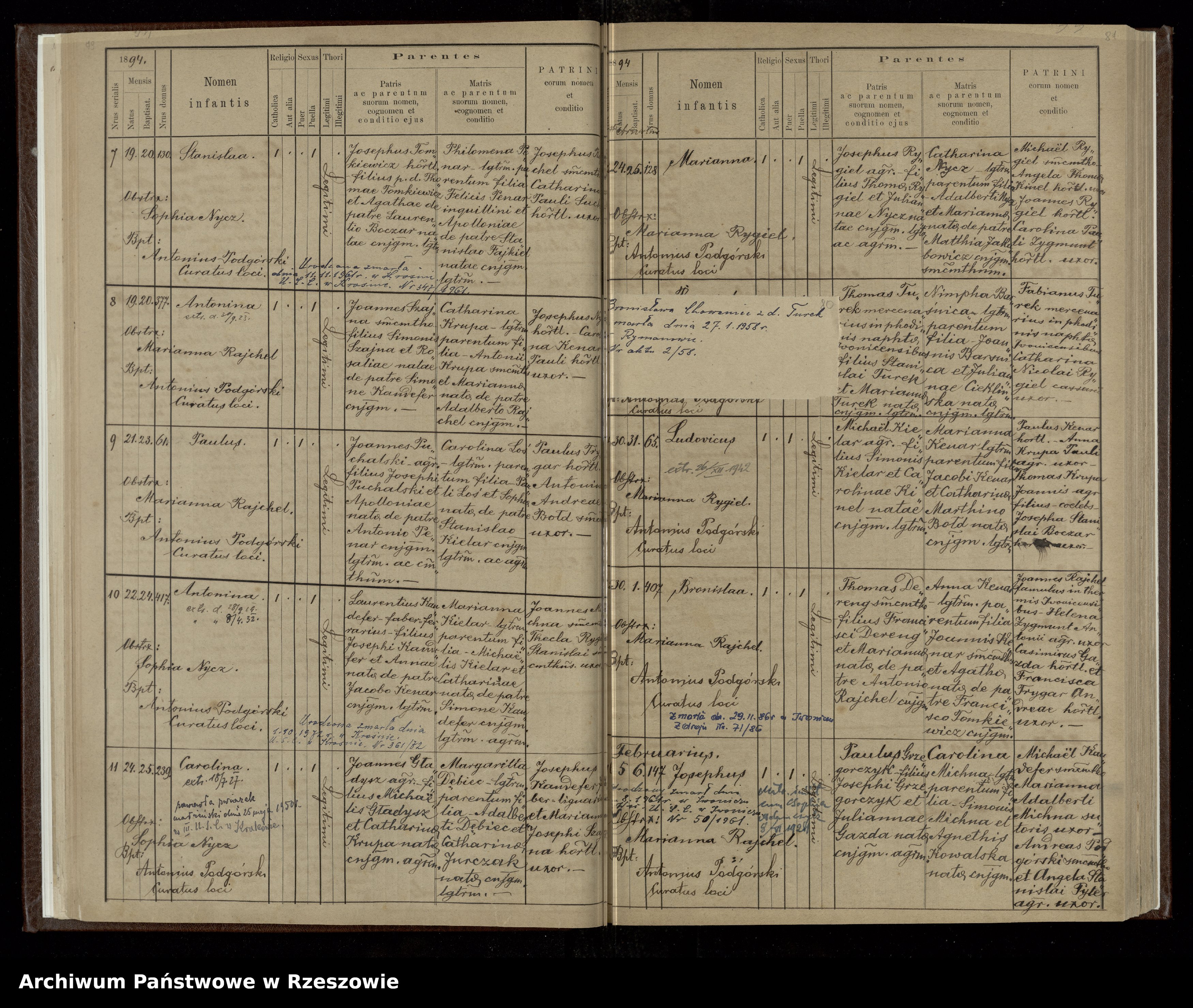 Skan z jednostki: Księga urodzeń dla miejscowości Iwonicz