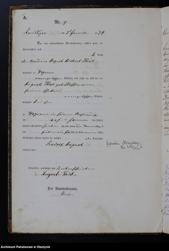 image.from.unit.number "Geburts-Haupt-Register Tom I,Nr 1 - 150"