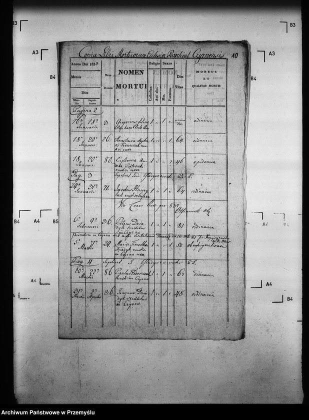 Obraz 14 z jednostki "[Kopie ksiąg metrykalnych parafii Czyrna z filią Piorunka (dekanat Grybów)]"