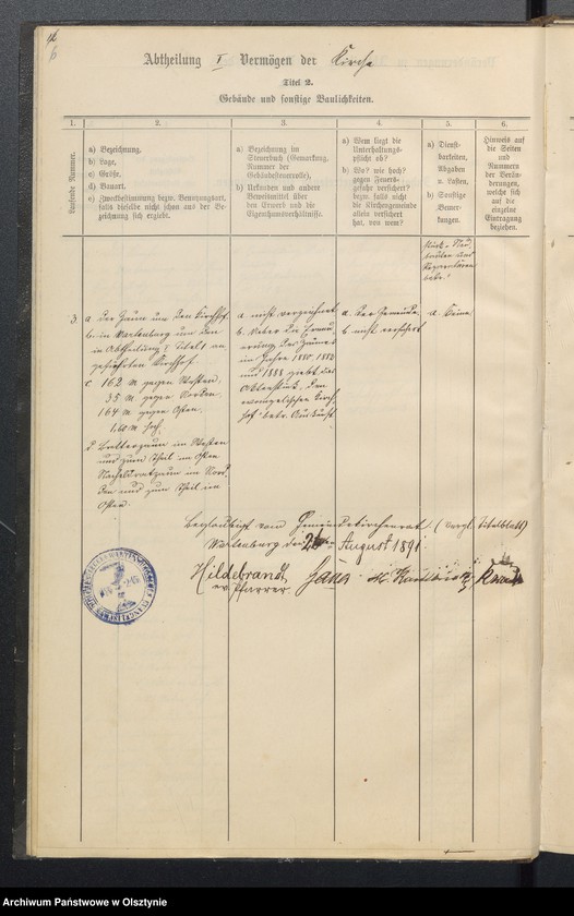 image.from.unit.number "Lagerbuch der evangelischen Kirchengemeinde Wartenburg"