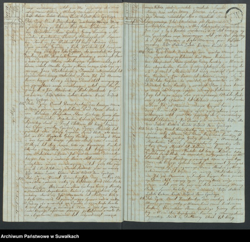 image.from.unit.number "Akta Zeszłych Gminy Puńskiey Od Dnia 1 Stycznia Do Dnia Ostatniego Grudnia 1819 Roku."