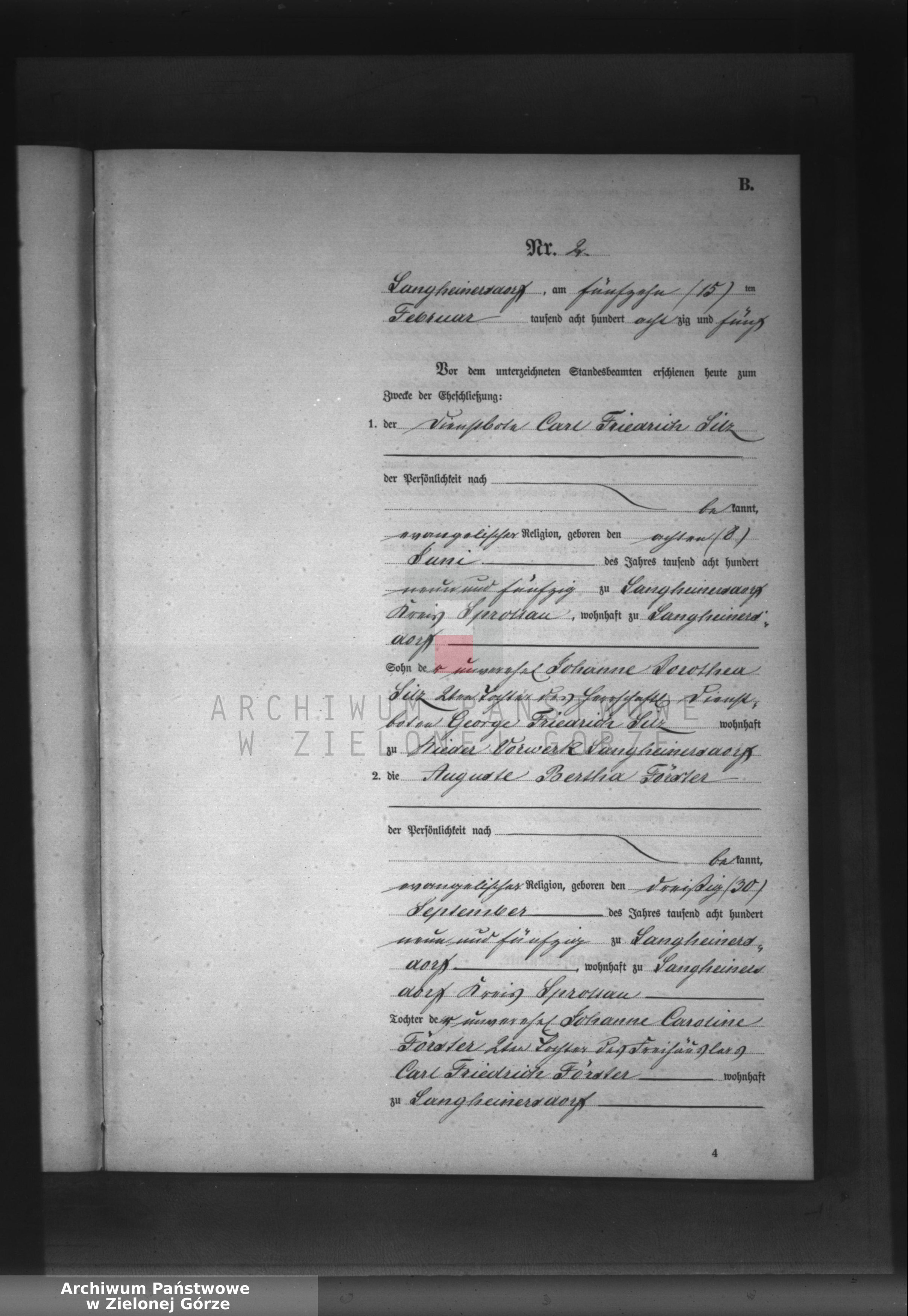 Skan z jednostki: Heirats-Neben-Register