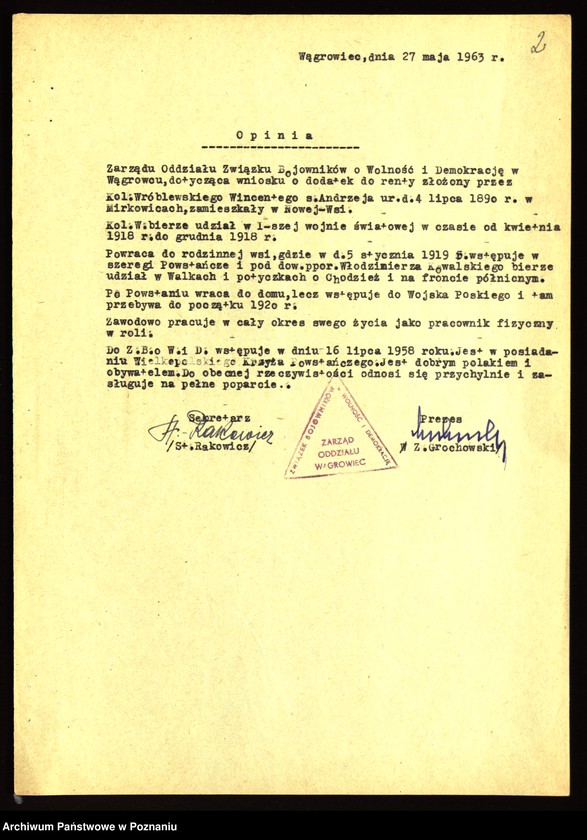 Obraz 14 z jednostki "Życiorysy powstańców wielkopolskich: W - tom Vlll /Wróblewski Wincenty - Wyzujek/."