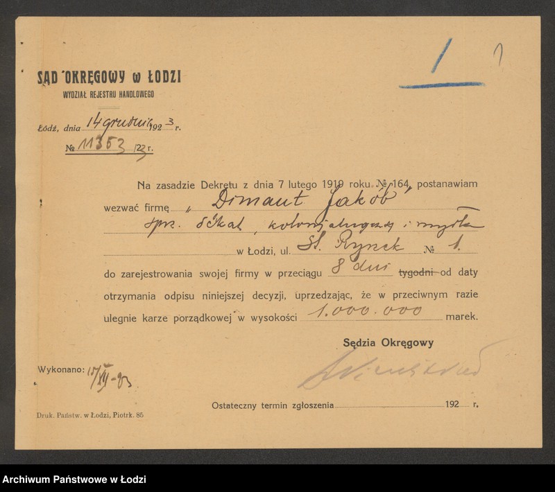 Obraz 3 z jednostki "Jakób Dymant – sprzedaż towarów kolonialnych, delikatesów i mydła"