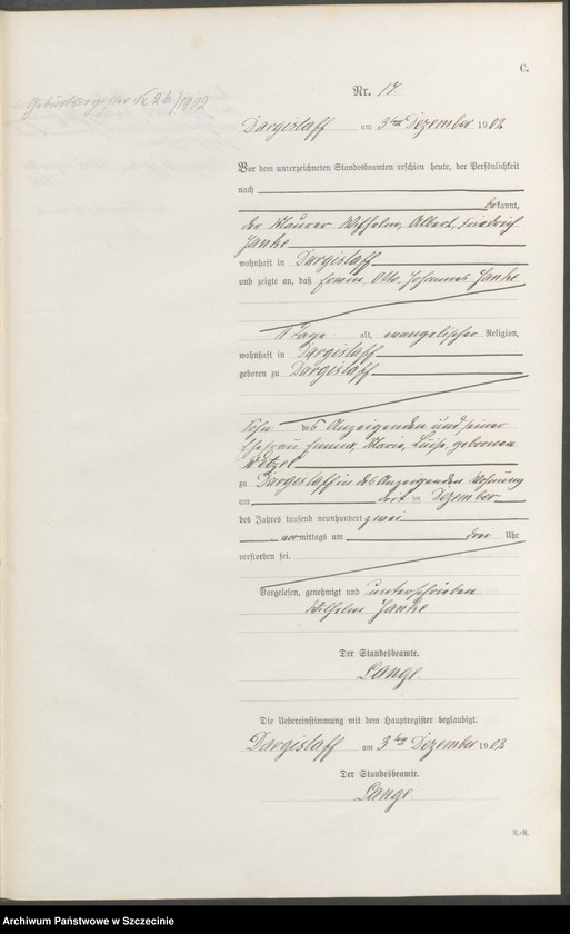 Obraz 20 z jednostki "Sterbe-Register (Neben-Register)"