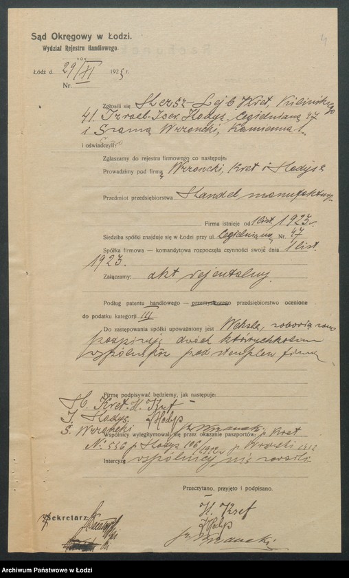 Obraz 6 z jednostki "Wrzonecki, Kret i Hodys- handel manufakturą"