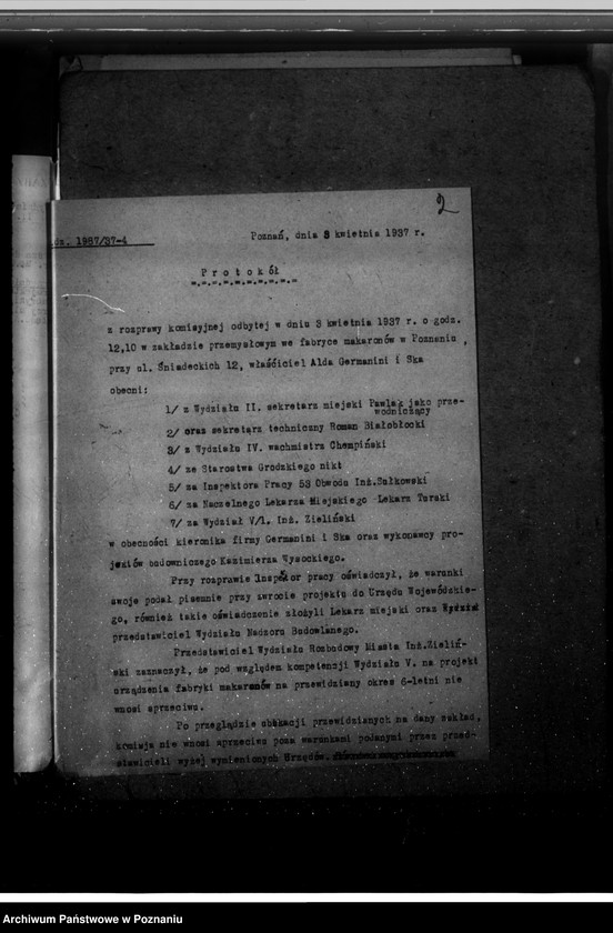 image.from.unit.number "Zatwierdzenie zakładu przemysłowego /fabryki makaronu/  Aldo- Germanini i Spółka w Poznaniu"