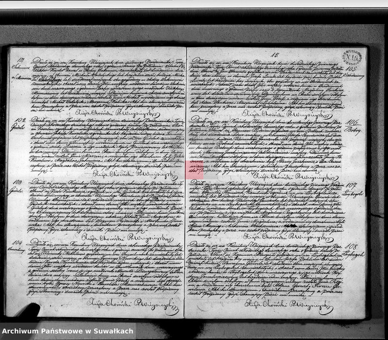 image.from.unit.number "Księga duplikat aktów urodzenia, małżeństw i zejścia parafii Wieysieie z roku 1849"