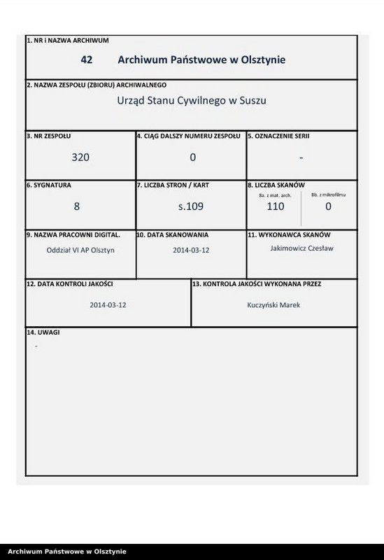 Obraz 1 z jednostki "Sterbe-Neben-Register Nr 1 - 107"