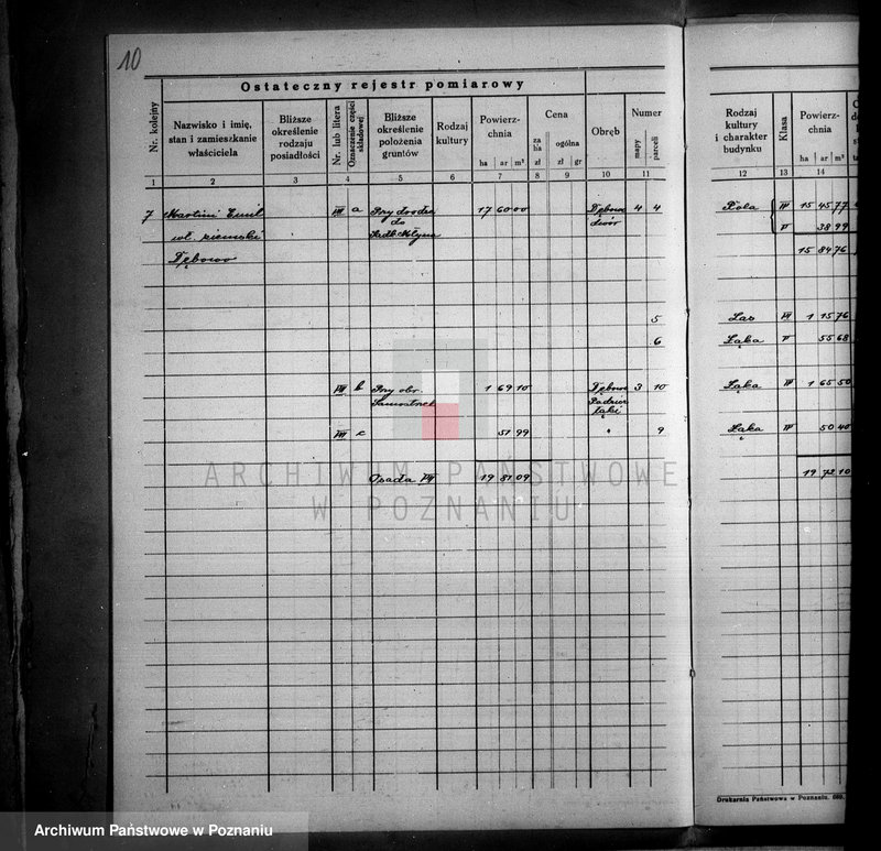 Obraz 14 z jednostki "Ostateczny rejestr pomiarowy majątku Dębowo powiatu wyrzyskiego"