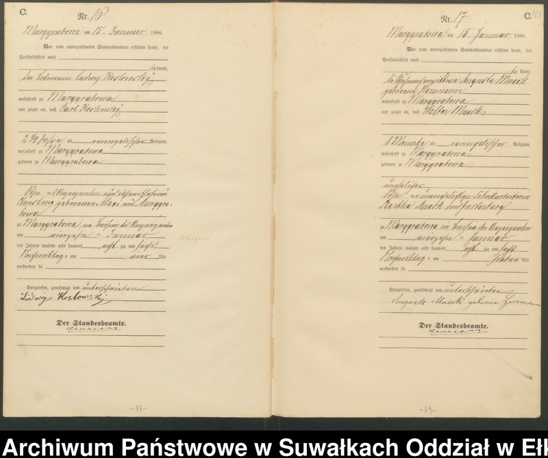 image.from.unit.number "Sterbe-Haupt-Register des Königlichen Preussischen Standes-Amtes Stadtgemeinde Marggrabowa Kreis Oletzko"