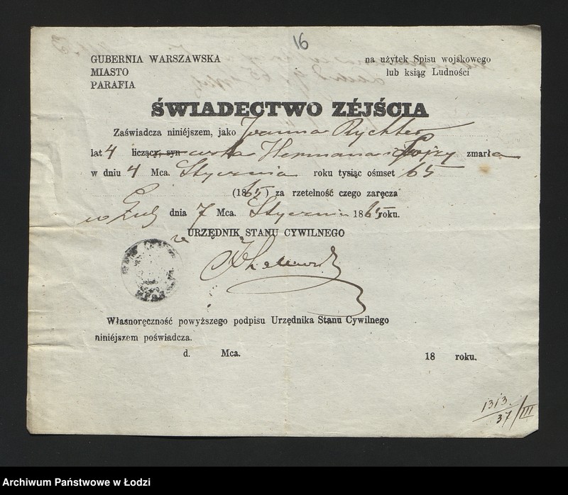 Obraz 18 z jednostki "[Aneksy od nr 1313 do nr 1335]"