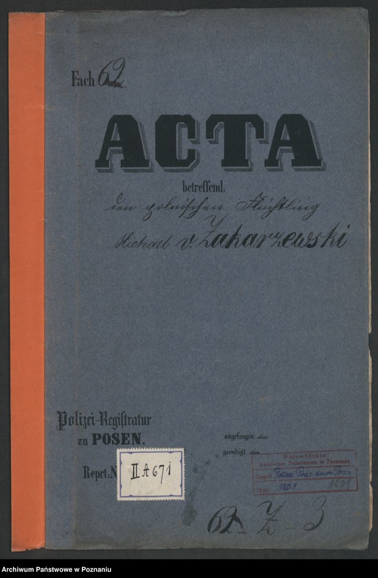 Obraz 2 z jednostki "A. betr. den polnischen Flüchtling Michael von Zakrzewski"