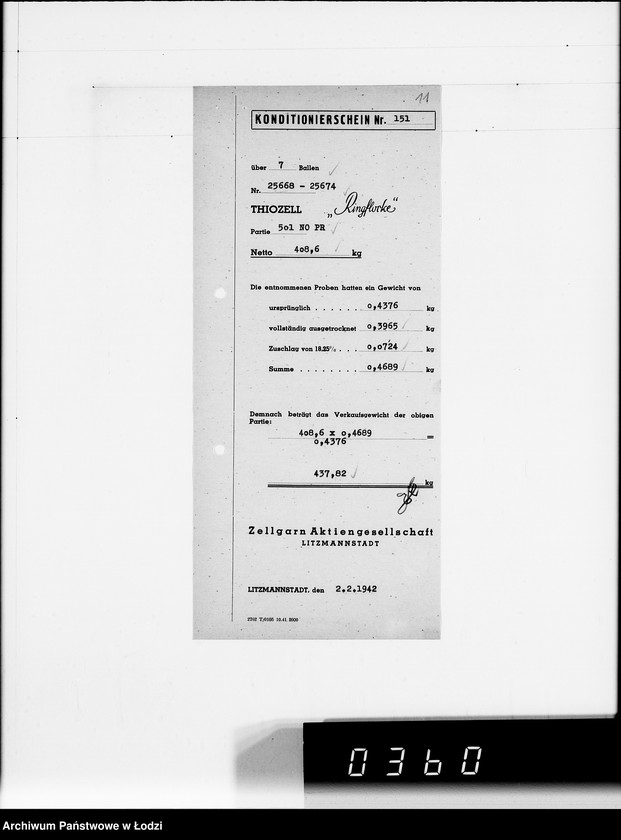 Obraz 15 z jednostki "Rechnungen zu Aufträge. Ziegenhagen [za dostawy towarów dla Getta]"