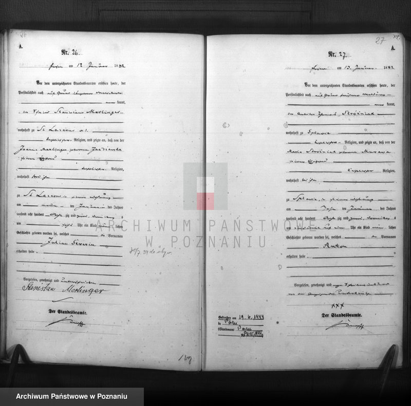 Obraz 15 z jednostki "Księga urodzeń t. I"