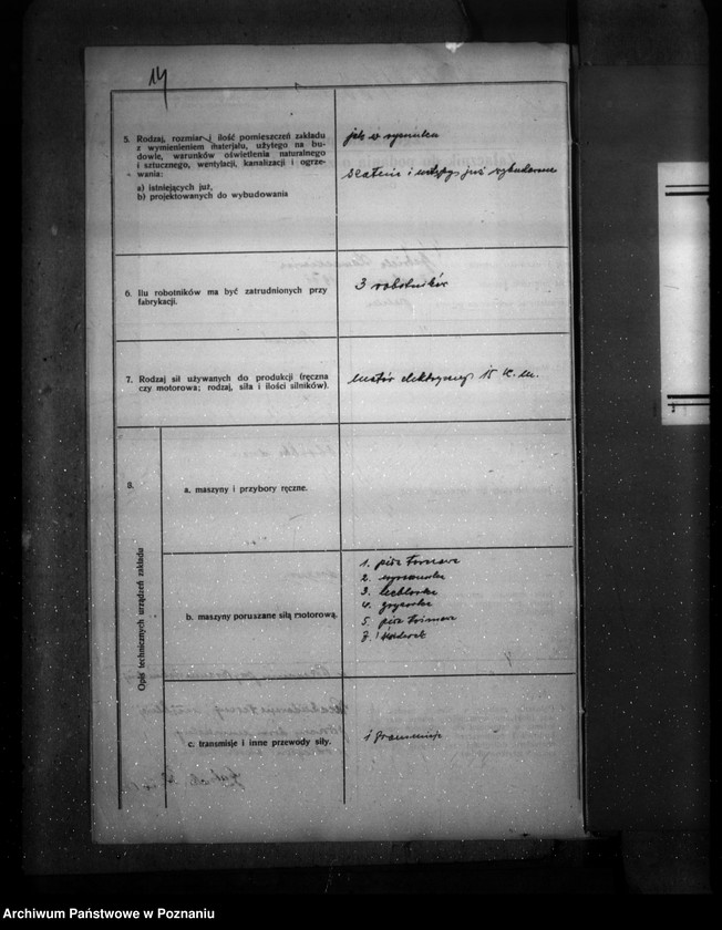 Obraz 18 z jednostki "Budowa warsztatu obróbki drzewa G. Kowalkiewiczowej Poznań Brama Dembińska 2"