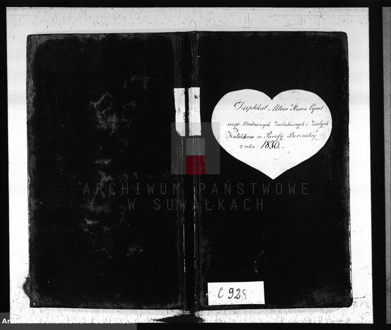 image.from.unit.number "Duplikat Aktów Stanu Cywilnego - Urodzonych, Zaślubionych i Zeszłych Katolików w Parafij Berznickiej z roku 1830"