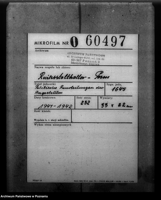 Obraz 2 z jednostki "Politische Beurteilungen der Angestellten"