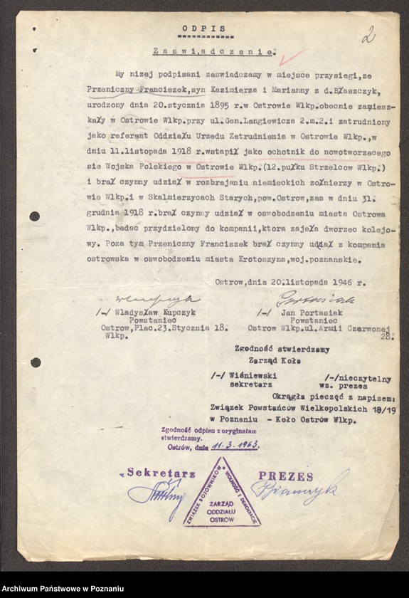 Obraz 19 z jednostki "Życiorysy powstańców wielkopolskich: P - tom Vll /Przeniczny Franciszek - Pyszkowski Feliks/."