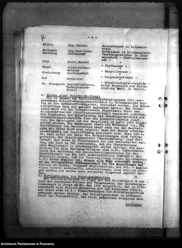 Obraz 11 z jednostki "Wohnungsfürsorge für Polizeiangehörige im Warthegau. Neubau: a) Erlasse, b) Schriftwechsel"