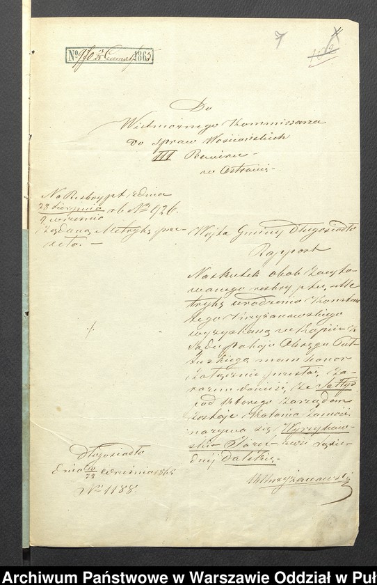 image.from.unit.number "O urządzaniu chłopów byłej rządowej wsi Zamość, gm. Długosiodło, wchodzącej w skład prywatnej własności Przetycz podlegającej ziemianinowi Stanisławowi Damięckiemu cz.11"