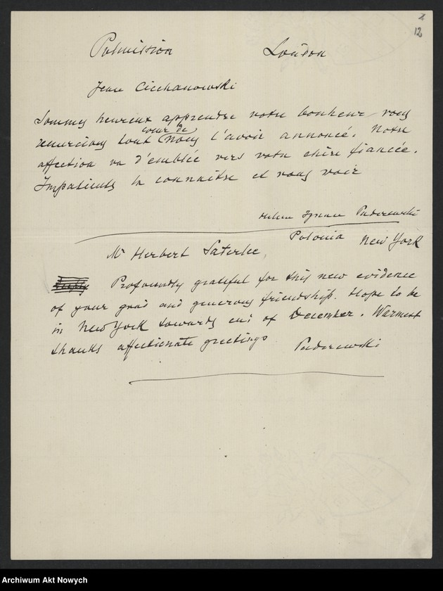 image.from.unit.number "Ciechanowski Jan (dyplomata); Załączniki: a) umowa J. Ciechanowskiego i odpowiedź prez. C. Codige