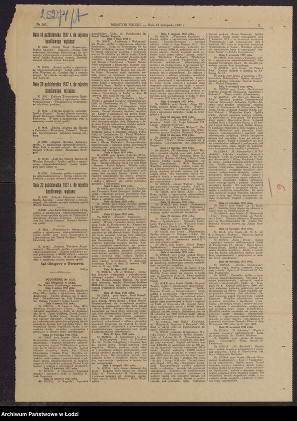 Obraz 11 z jednostki "Dawid Jakobson- wyrób i sprzedaż towarów włókienniczych"