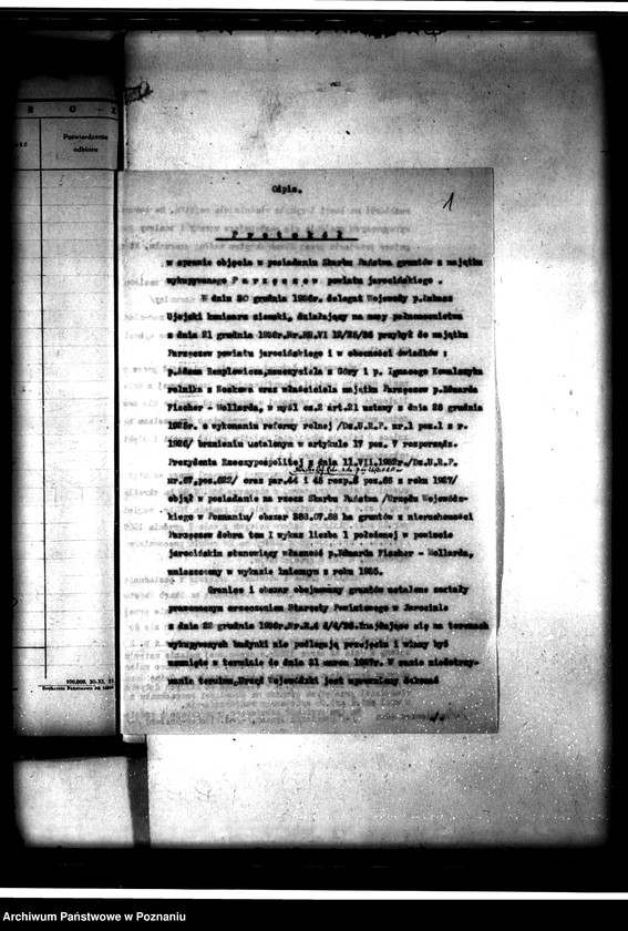 Obraz 4 z jednostki "Majątek Parzęczew powiatu jarocińskiego odprawy z art. 44 ustawa o wykonaniu reformy rolnej"