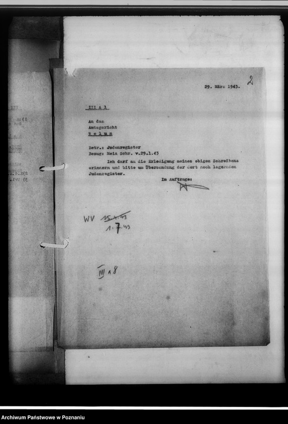 Obraz 6 z jednostki "Judenregister Welun [powiat wieluński, województwo łódzkie]"