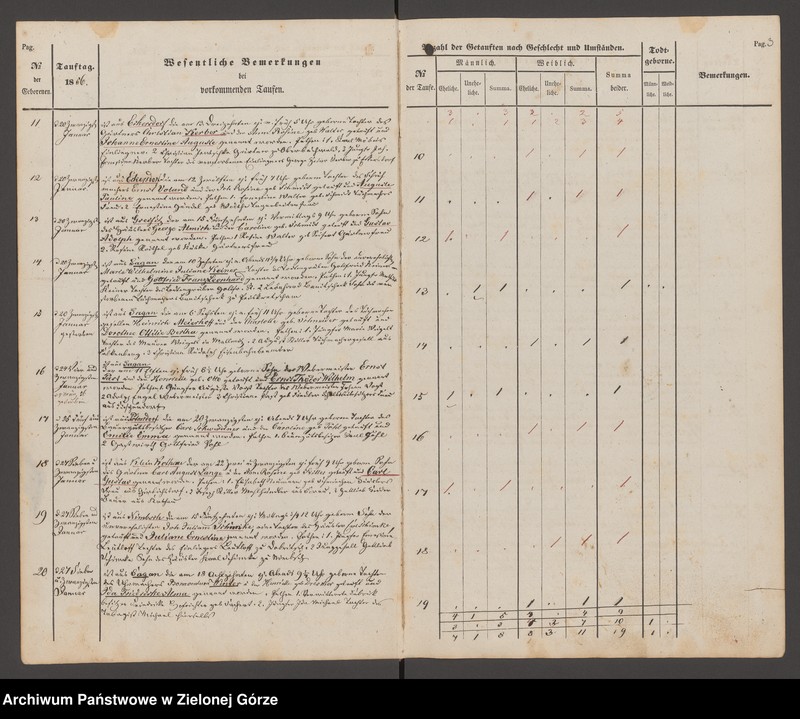 Obraz 6 z jednostki "Duplicat der Trau - Tauf- und Todten Register bei der evangelischen Dreifalligk[eit] Kirche zu Sagan 1856"