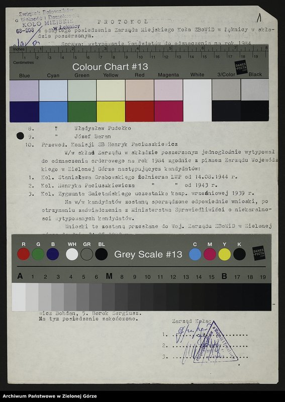 image.from.unit.number "Protokóły z posiedzenia Zarządu Miejskiego Koła ZBoWiD w Łęknicy z 1983 r"