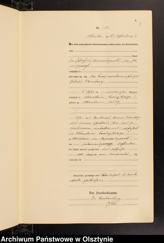 image.from.unit.number "Sterbe-Haupt-Register Tom II, Nr 600-877"