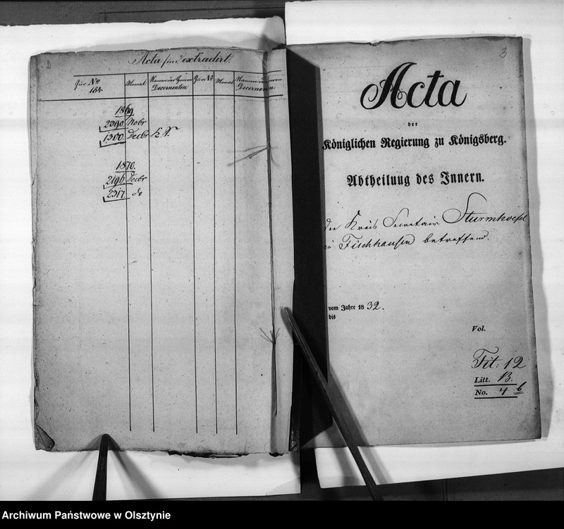 image.from.unit.number "Anstellung des Kreissekretair Sturmhoefel [Johann Friedrich] als Regierungs-Sekretair"