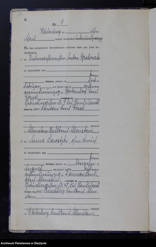 image.from.unit.number "Heirats-Haupt-Register Nr 1 - 43"