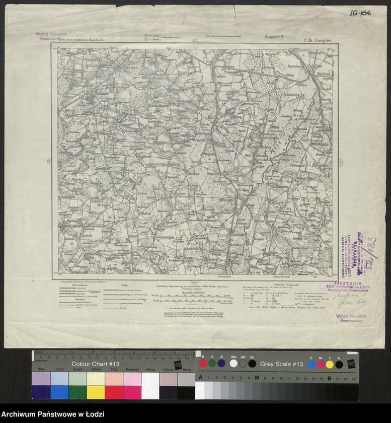 Obraz 1 z jednostki "Karte des westlichen Russlands C 34 Uniejów"