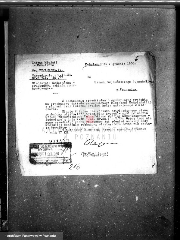 Obraz 10 z jednostki "/Rozbudowa mleczarni w Kościanie/"