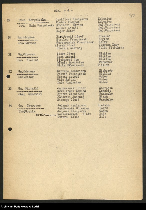 Obraz 11 z jednostki "Wybory do Sejmu okręg X powiat Końskie [- wykazy uprawnionych do głosowania, trójek partyjnych, składy Obwodowych Komisji Wyborczych ]"