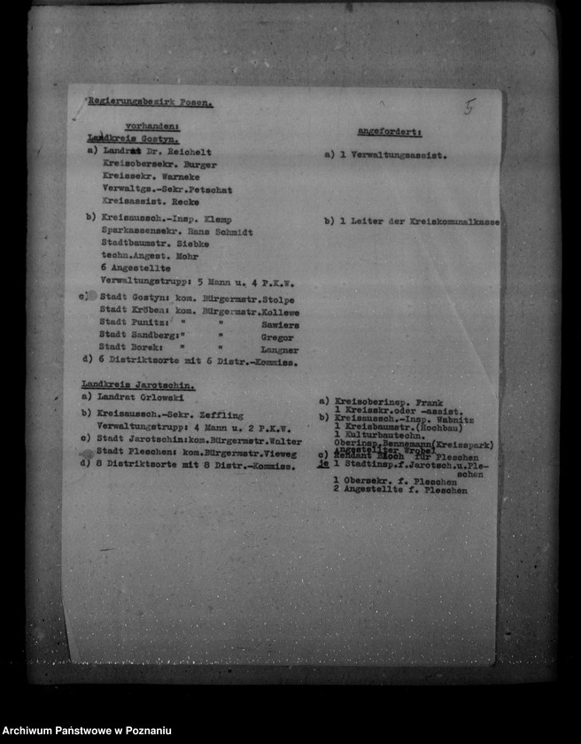 Obraz 9 z jednostki "Personal. Regierung und Landratsämter Posen"