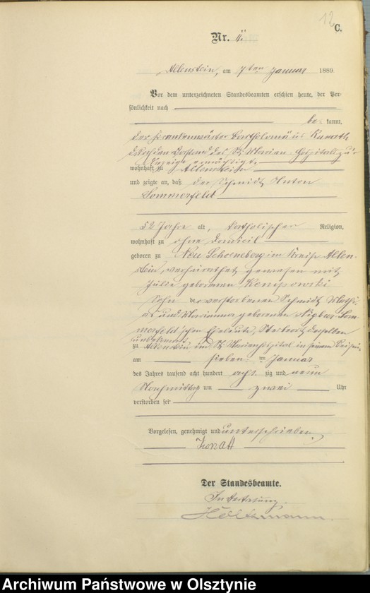 image.from.unit.number "Sterbe-Haupt-Register Tom I,Nr 1 - 302"
