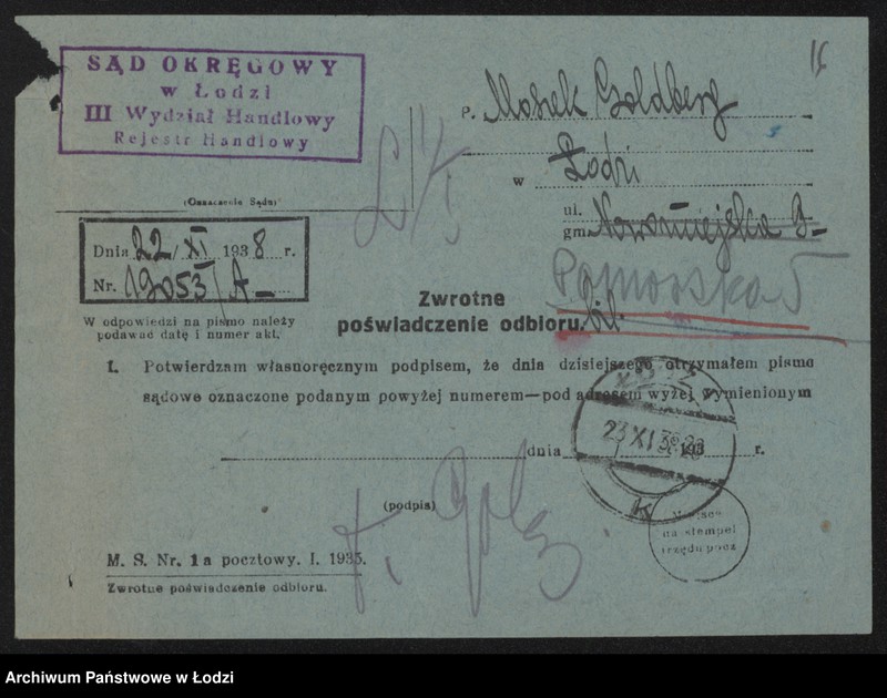 Obraz 18 z jednostki "Moszek Goldberg – wyrób towarów bawełnianych"