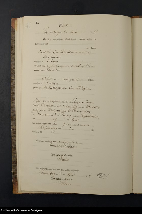 image.from.unit.number "Sterbe-Neben-Registre Nr 1 - 40"