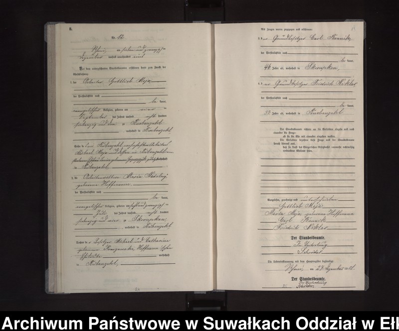 image.from.unit.number "Heiraths-Neben-Register des Königlichen Preussischen Standes-Amtes Orlen Kreis Loetzen"