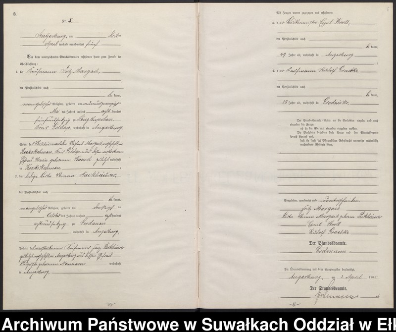 image.from.unit.number "Heirats-Neben-Register des Preussischen Standes-Amtes Angerburg Kreis Angerburg"