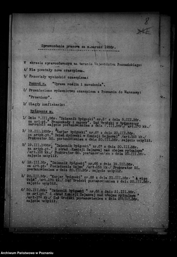 Obraz 13 z jednostki "Sprawozdania prasowe za czas od stycznia do grudnia 1936 r."