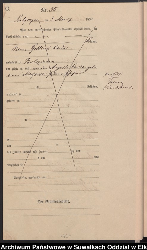 image.from.unit.number "Sterbe-Haupt-Register des Königlichen Preussischen Standes-Amtes Belzonzen Kreis Johannisburg für das Jahr 1888, 1891, 1892 Haupt-Heiraths-Register des Königlich Preussischen Standes-Amtes Belzonzen Kreis Johannisburg  Haupt-eiraths-Register des Königlich Preussischen Standes-Amtes Belzonzen Kreis Johannisburg für das Jahr 1874"
