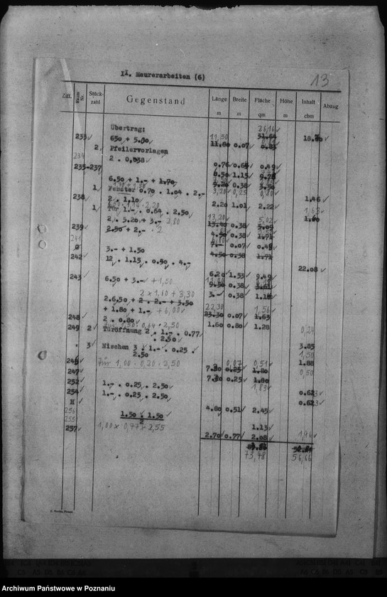 Obraz 17 z jednostki "Schlossumbau in Posen. Kostenanschläge"