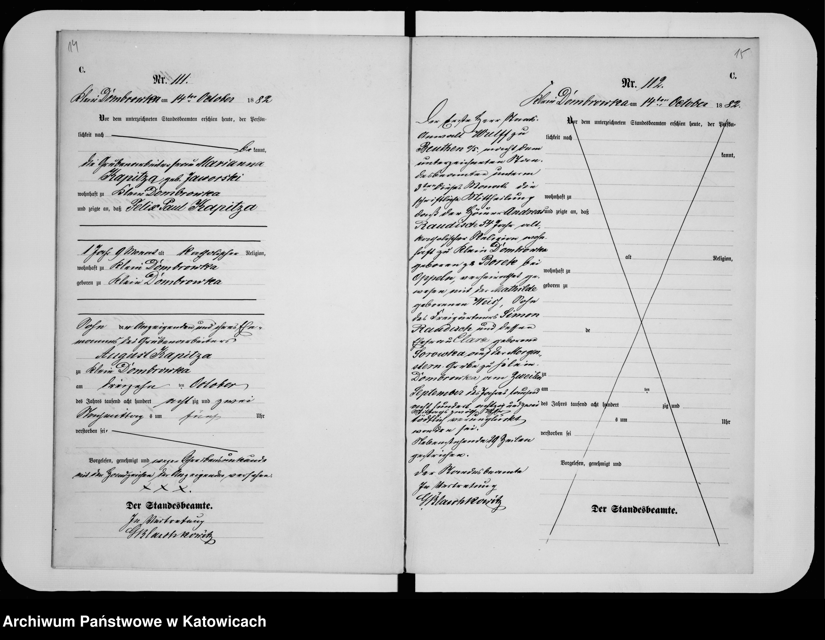 Skan z jednostki: Księga zgonów tom 2 nr 98-138
