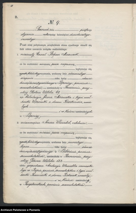 image.from.unit.number "Księga miejscowa małżeństw tom I [Rejestr główny małżeństw]"