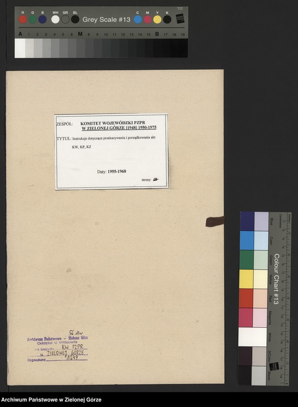 Obraz 2 z jednostki "Archiwum KW - protokóły zdawczo-odbiorcze przekazywanych i wypożyczonych materiałów archiwalnych, sztandarów partyjnych i różnych pamiątek działaczy"