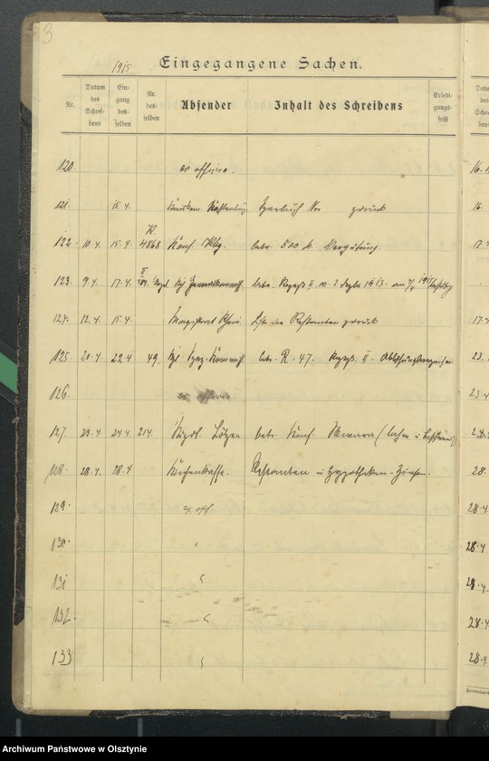 image.from.unit.number "Geschäfts Tagebuch Register der anausgegangenen Schreiben"